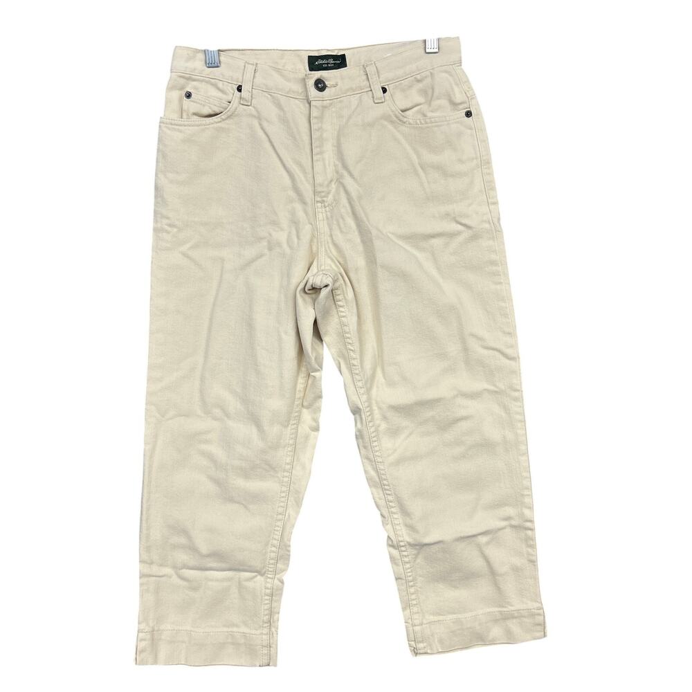 Eddie Bauer Womens Jeans Pastel Yellow High Rise Capri Casual Wear 8